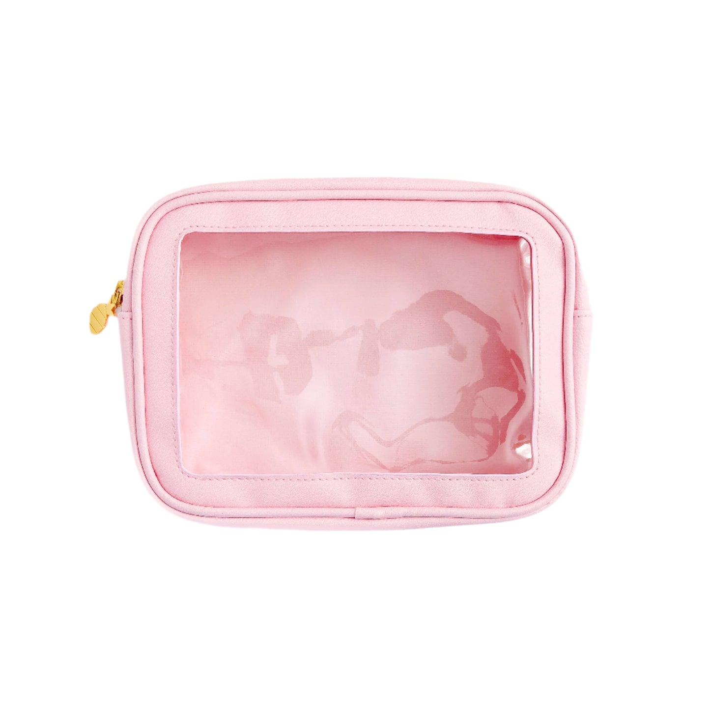 Blush Leatherette Clear Travel Bag