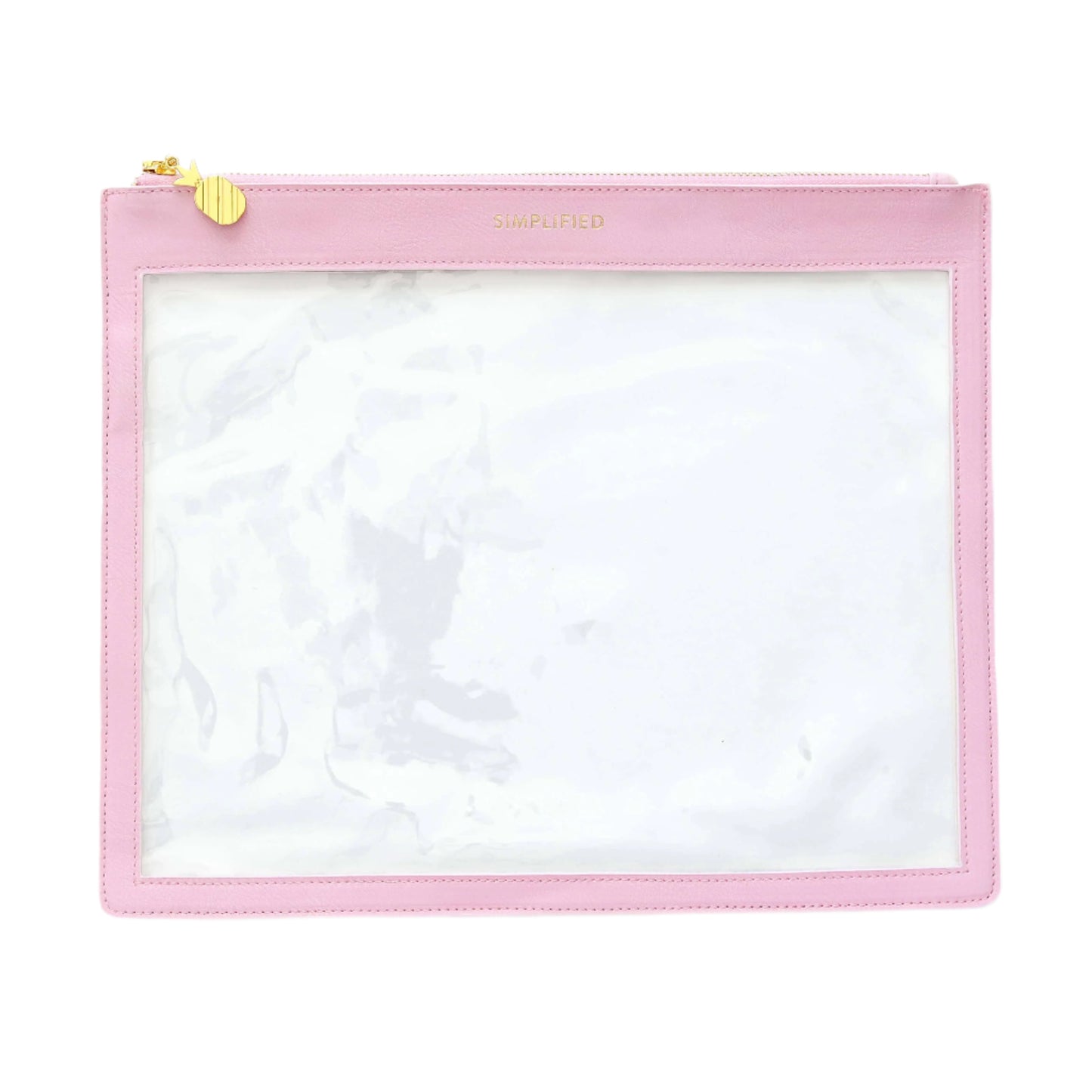 Leatherette Clear Pouch, Blush