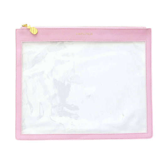 Leatherette Clear Pouch, Blush