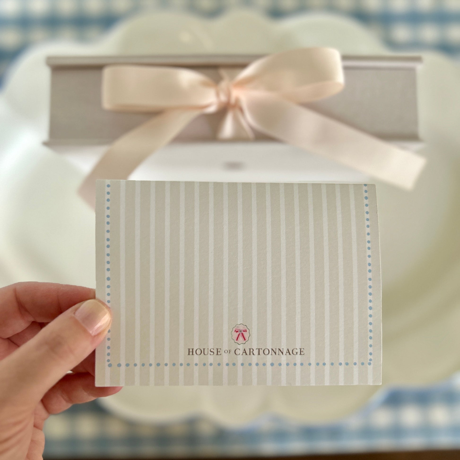 house of cartonnage x the finishing school needlepoint enclosure card