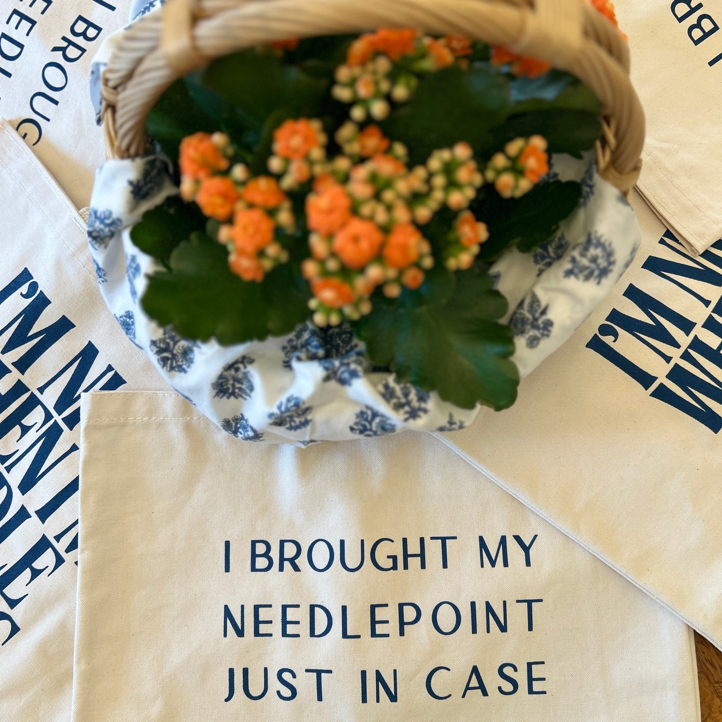 I Brought My Needlepoint Just In Case Canvas Bag