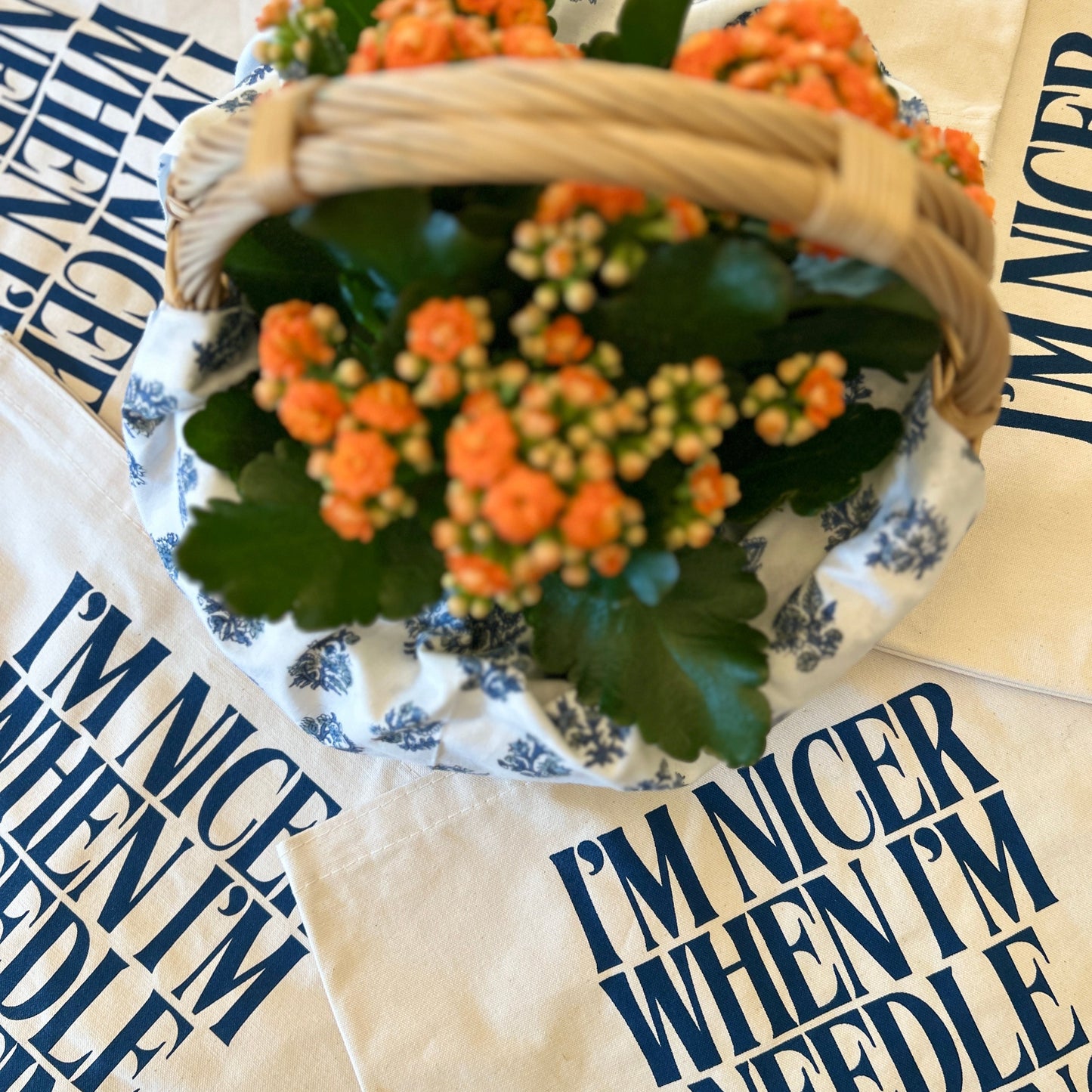 I'm Nicer When I'm Needlepointing Canvas Bag