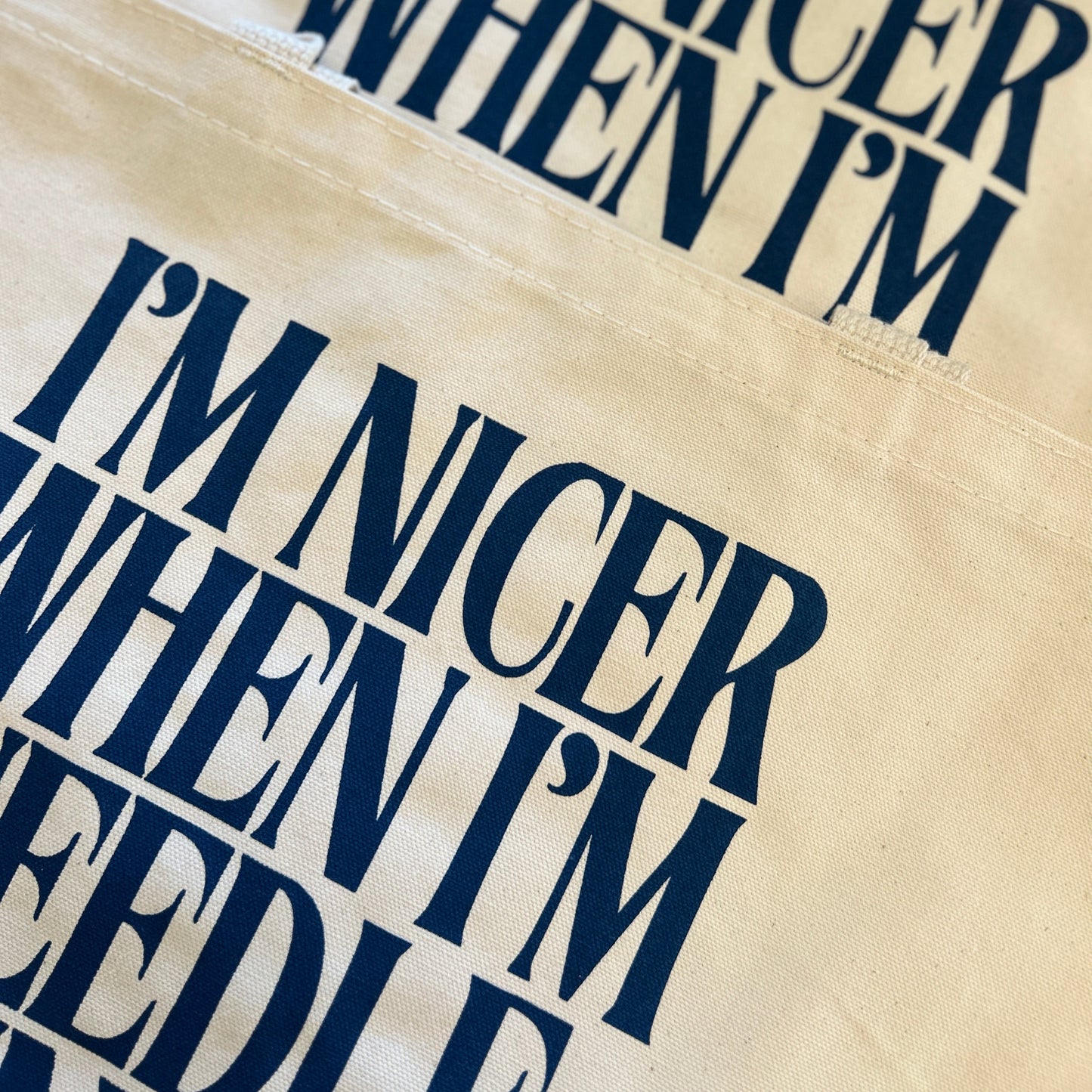 I'm Nicer When I'm Needlepointing Canvas Bag