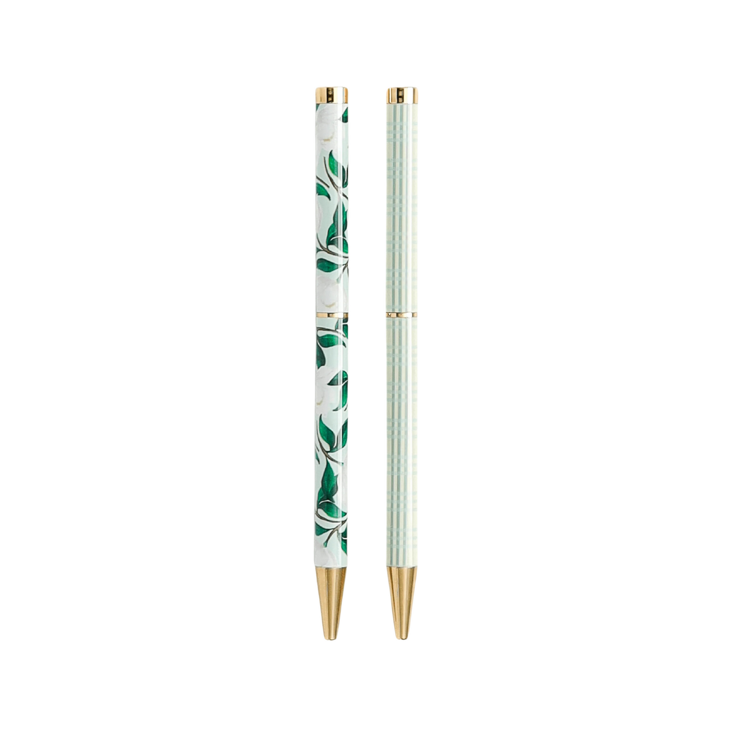 Pistachio Plaid & Savannah Blooms Twin Pen Set